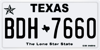 TX license plate BDH7660