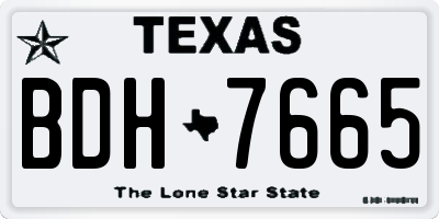 TX license plate BDH7665