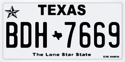 TX license plate BDH7669