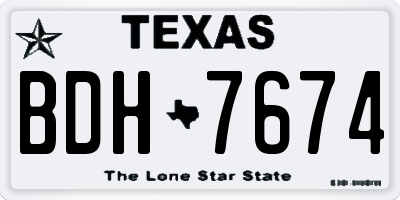 TX license plate BDH7674