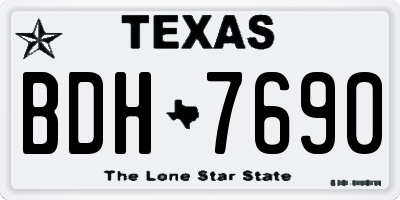 TX license plate BDH7690