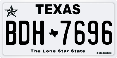 TX license plate BDH7696