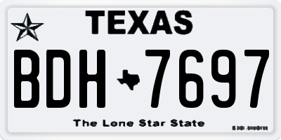 TX license plate BDH7697