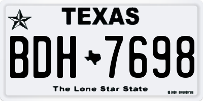 TX license plate BDH7698