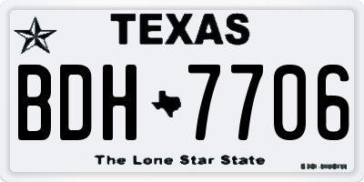TX license plate BDH7706