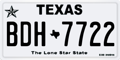 TX license plate BDH7722