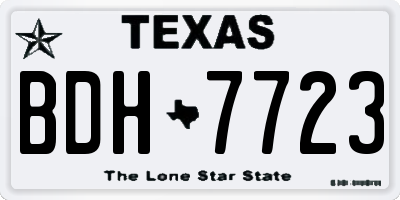 TX license plate BDH7723