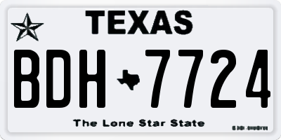 TX license plate BDH7724