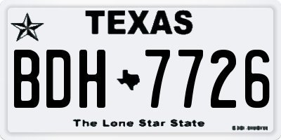 TX license plate BDH7726