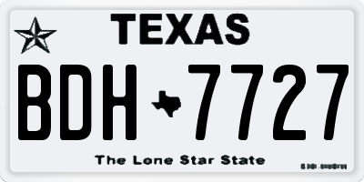 TX license plate BDH7727