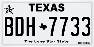 TX license plate BDH7733