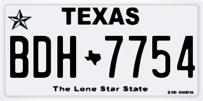 TX license plate BDH7754