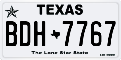 TX license plate BDH7767