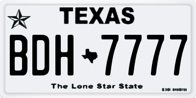 TX license plate BDH7777