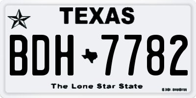 TX license plate BDH7782