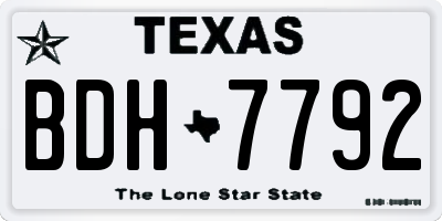 TX license plate BDH7792