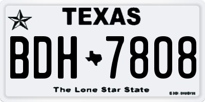 TX license plate BDH7808