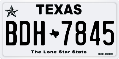 TX license plate BDH7845