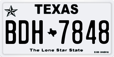 TX license plate BDH7848
