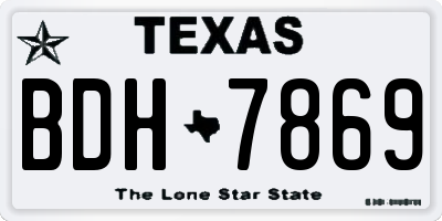 TX license plate BDH7869