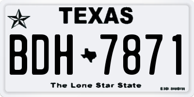 TX license plate BDH7871