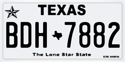 TX license plate BDH7882