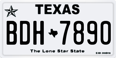 TX license plate BDH7890