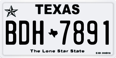 TX license plate BDH7891