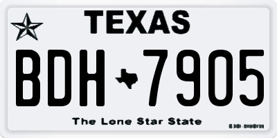 TX license plate BDH7905