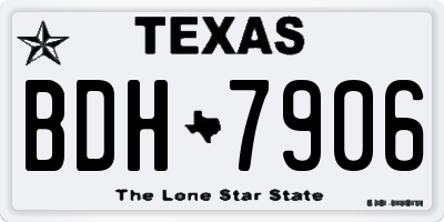 TX license plate BDH7906