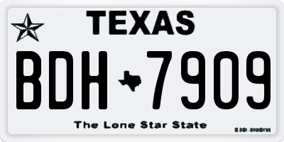 TX license plate BDH7909