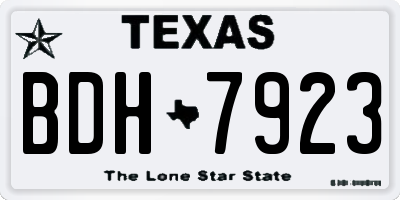 TX license plate BDH7923
