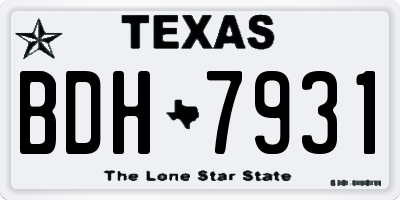 TX license plate BDH7931