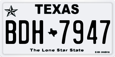 TX license plate BDH7947