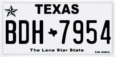 TX license plate BDH7954