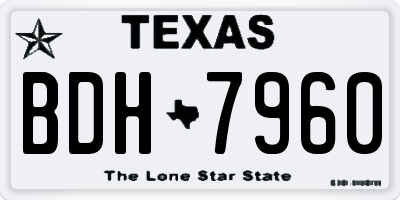 TX license plate BDH7960