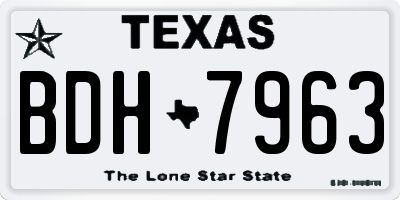 TX license plate BDH7963