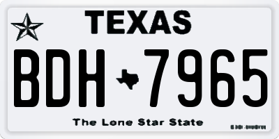 TX license plate BDH7965