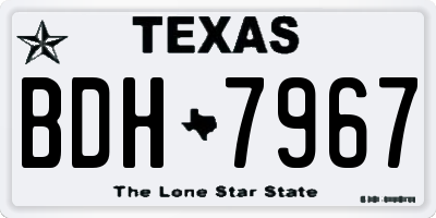TX license plate BDH7967