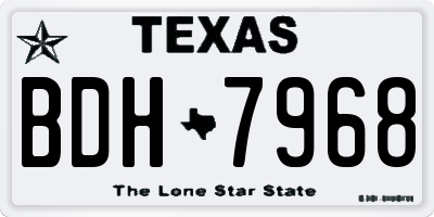 TX license plate BDH7968
