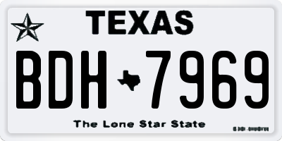 TX license plate BDH7969