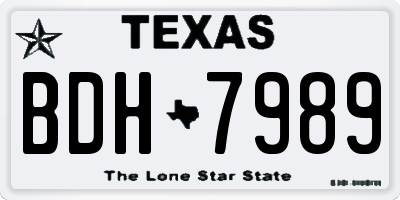 TX license plate BDH7989