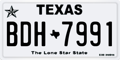 TX license plate BDH7991