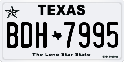 TX license plate BDH7995