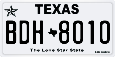 TX license plate BDH8010