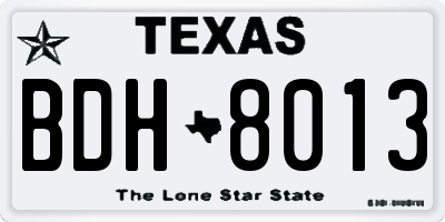 TX license plate BDH8013