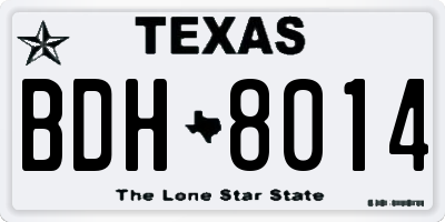 TX license plate BDH8014