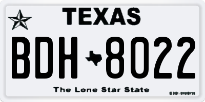 TX license plate BDH8022