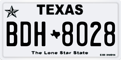 TX license plate BDH8028