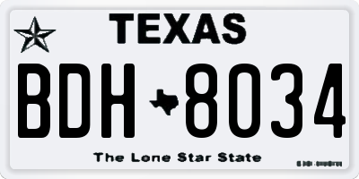 TX license plate BDH8034